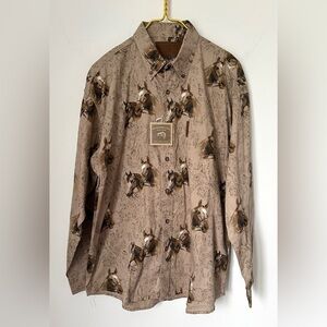 NWT Clearwater Outfitters Horse Equestrian Western Button Up Shirt Men’s Medium